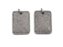 Load image into Gallery viewer, Antique Finish CZ Micro Pave Rectangle Pendant,Silver Tone, Clear Cz Big Pave Rectangle Charm Pendant,30x40mm,sku#F995