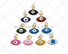 Load image into Gallery viewer, Colorful Enamel Evil Eye Shape Pendant,18K Gold Filled Charm, Necklace Bracelet Charm Pendant, Sku#JL65