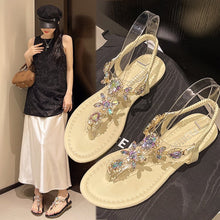 Load image into Gallery viewer, Women's Roman Flat Sandals | Open-Toe Synthetic Leather Everyday Shoes