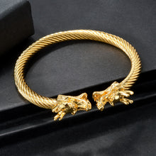 Load image into Gallery viewer, Double Dragon Copper Bracelet – Rock &amp; Hip-Hop Style, Unisex