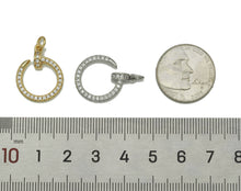 Load image into Gallery viewer, Gold silver CZ Nail Circle Charm, Sku#F1471