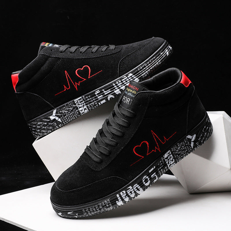 Men's Casual Letter Design Sneakers - Comfortable Low-Top Hiking Shoes