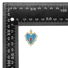 Load image into Gallery viewer, Gemstone Pearl Spike Heart with Rectangle Center Stone Charm, Sku#LX300