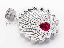Load image into Gallery viewer, CZ Micro Pave Flower pendant with Teardrop Stone, SKU#L212