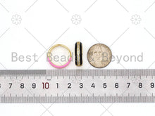 Load image into Gallery viewer, CZ Micro Pave Colorful Enamel Band Adjustable Ring, Sku#X251