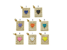 Load image into Gallery viewer, CZ Enamel Heart Charm, Sku#JL85