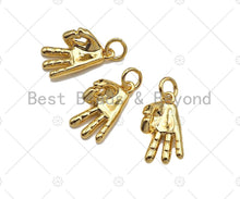 Load image into Gallery viewer, High Polished OK Hand Gesture Shape Pendant/Charm,Cubic Zirconia Charm, Necklace Bracelet Charm Pendant,10x16mm, Sku#L418