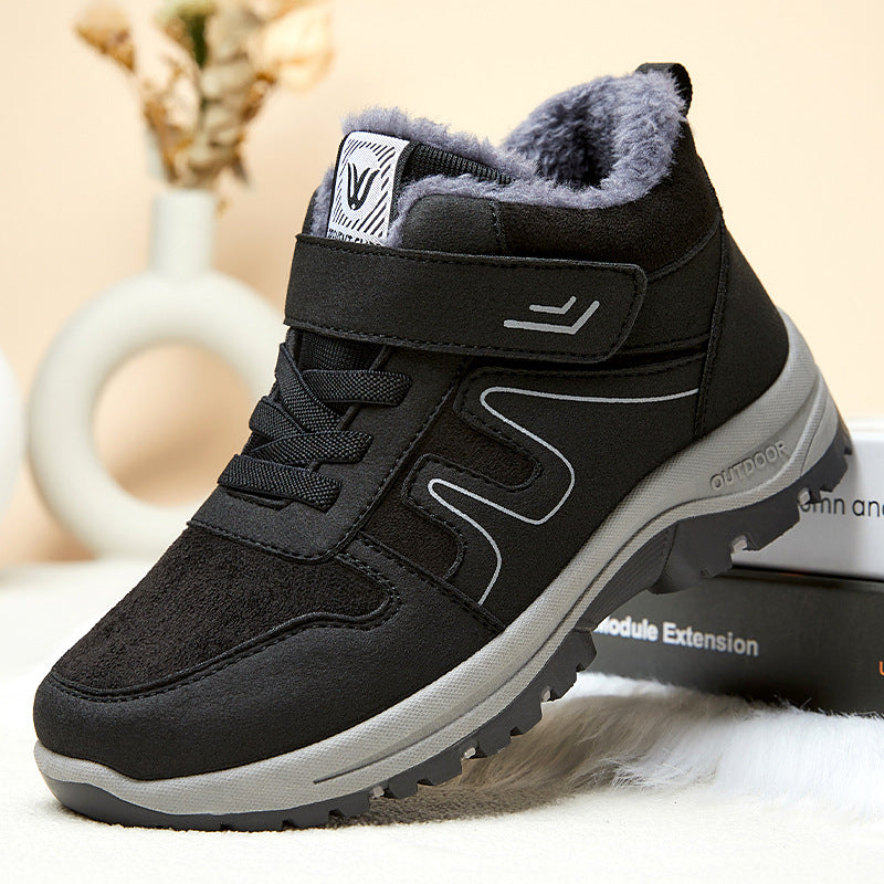 Women's Cotton Snow Boots With Velcro Closure | Winter Boots for Snowy Terrain