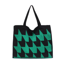Load image into Gallery viewer, Knitted Women's Handbag – Patchwork Yarn Retro Tote Bag