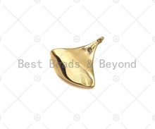 Load image into Gallery viewer, CZ Micro Pave Do Everything For You Word On Fan Shape Pendant,14K Dainty Gold Leaf Charm, Necklace Bracelet Charm,14x16mm,Sku#ZX04
