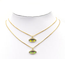 Load image into Gallery viewer, Colorful CZ Enamel Evil Eye Pendant, Sku#F1468C