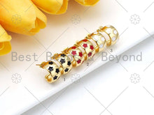 Load image into Gallery viewer, Enamel Star On Band Shape Earrings, Sku#LK449
