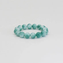 Load image into Gallery viewer, Genuine Cat's Eye Angelite Round Smooth Stretchy Bracelet