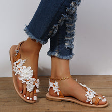 Load image into Gallery viewer, Women's Bohemian Lace Flat Sandals | Ankle Strap Flower Beach Shoes