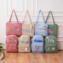 Load image into Gallery viewer, Women's Corduroy Handbag - Minimalist Casual Shoulder Bag with Embroidery