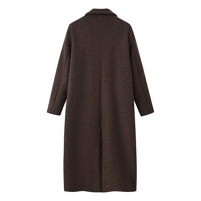 Women's Casual Solid Color Woolen Coat Jacket