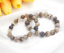 Load image into Gallery viewer, Gray Banded Agate Bracelet, EF09