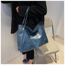 Load image into Gallery viewer, Women's Vintage Tote Bag - Large Capacity PU Leather Shoulder Handbag for Daily Use