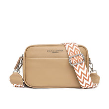Load image into Gallery viewer, Rhombus Embroidered Crossbody Bag - Genuine Leather Small Square Shoulder Bag