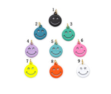 Load image into Gallery viewer, Enamel Star Eye Smiley Face Charm, Sku#L709