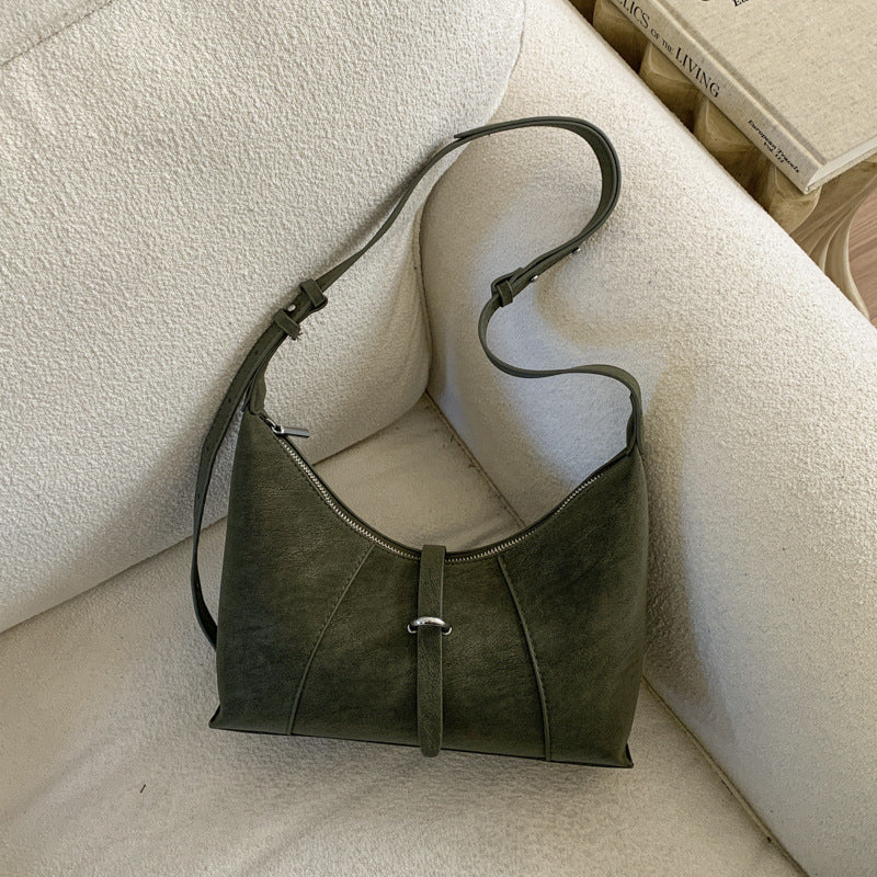 Korean Style Retro Matte Dumpling Underarm Bag for Women – PU Leather Crossbody Shoulder Bag