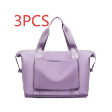 Foldable Travel Gym Bag for Women – Large Capacity Waterproof Duffel Bag with Wet Pocket & Luggage Strap