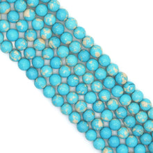 Load image into Gallery viewer, Blue Reconstituted Turquoise Round Smooth Beads, Sku#U1798