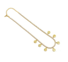 Load image into Gallery viewer, Smiley Face Tennis Chain Necklace, Choker Necklace, sku#LD368