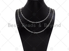Load image into Gallery viewer, 5x8mm Stainless Steel Rectangular Chain by Yard, Silver Unfinished Jewelry Chains, Wholesale Chain, Non-tarnishing Chain, sku#A105