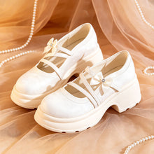 Load image into Gallery viewer, Women's Bow Platform Mary Jane Shoes | Chunky Sole Satin Pumps