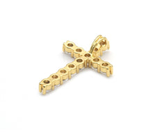 Load image into Gallery viewer, Gold Crystal Cross Charm, Sku#LD367