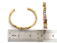 Load image into Gallery viewer, Colorful CZ Cuff Bracelet, Sku#X29