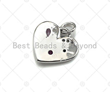 Load image into Gallery viewer, Colorful CZ Micro Pave Heart Pendant/Charm,Cubic Zirconia Paved Charm, Necklace Bracelet Charm Pendant,14x15mm, sku#L327