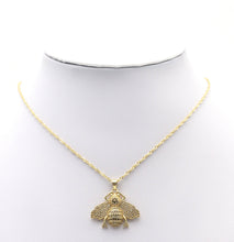 Load image into Gallery viewer, CZ Pave Gold Bee Insect Shape Charm, Sku#LX153