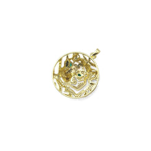 Load image into Gallery viewer, Clear CZ Gold Tiger Lion Head Pendant, Sku#LX318