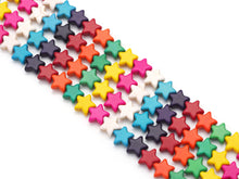 Load image into Gallery viewer, 12mm Multicolor Howlite Smooth Star Beads, Sku#U1444