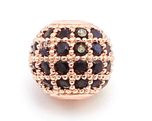Load image into Gallery viewer, 6mm/8mm/10mm Black CZ Micro Pave Ball Beads, sku#G307