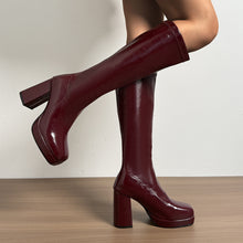 Load image into Gallery viewer, Women's Over-the-Knee Chunky Heel Riding Boots – Square Toe Block Heel