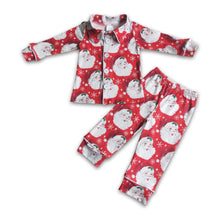 Load image into Gallery viewer, Santa print boy Christmas pajamas