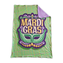 Load image into Gallery viewer, Purple minky polka dots Mardi Gras blankets