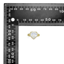 Load image into Gallery viewer, Gold Silver Crystal Clear Heart CZ Adjustable Ring, Sku#A415
