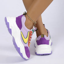 Load image into Gallery viewer, Women's Mixed-Color Lace-Up Sneakers | Mesh Breathable Lightweight Platform Running Shoes