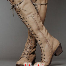 Load image into Gallery viewer, Women's Over-the-Knee Boots – PU Leather Round-Toe High-Shaft Boots with Side Zipper