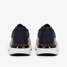 Load image into Gallery viewer, The Caesars Navy &amp; Tan Leather Men Sneaker