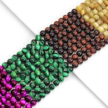 Load image into Gallery viewer, Mixed Color Tiger Eye Round Smooth Beads, Sku#UA320