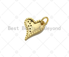 Load image into Gallery viewer, CZ Micro Pave Peach Heart Shape Pendant/Charm,18k Dainty Gold Charm, Necklace Bracelet Charm Pendant,11x15mm, Sku#LK235