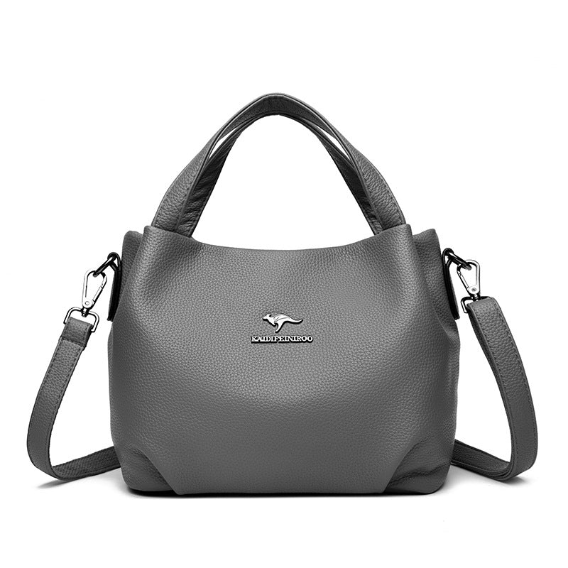Women's High-Capacity Lychee Texture Tote Bag – Composite Cowhide Shoulder Bag