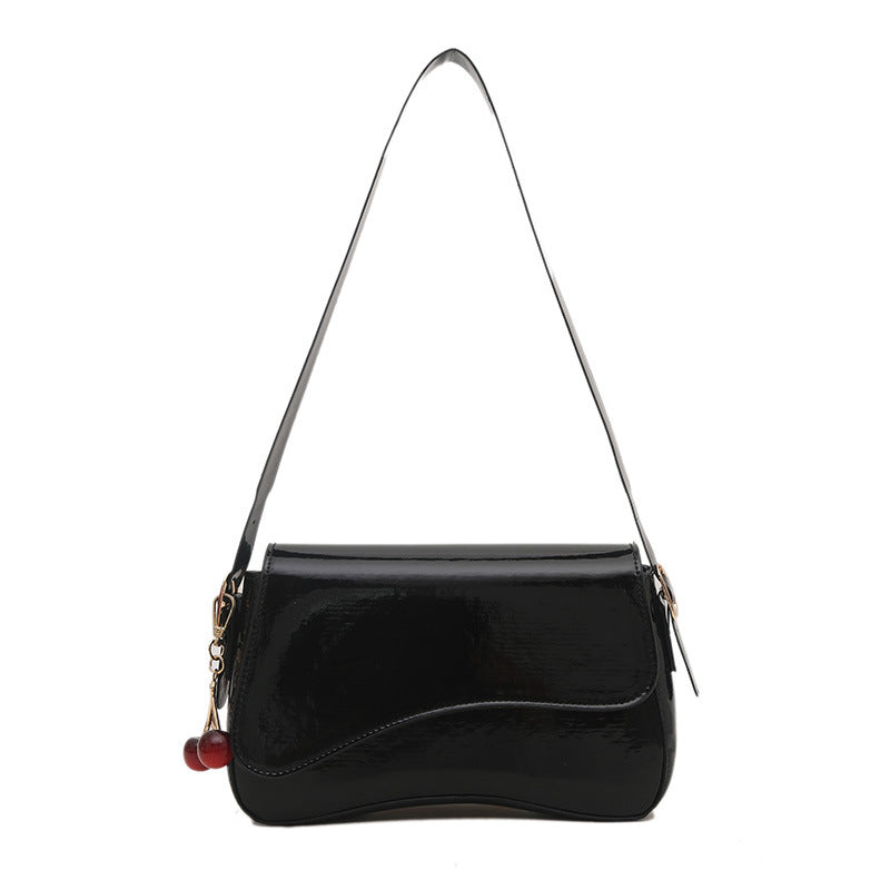 Small Square PU Leather Shoulder Bag | Work & Commute Underarm Bag