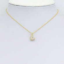 Load image into Gallery viewer, Clear CZ Gold puffy Heart Charm Pendant, Sku#LK1107
