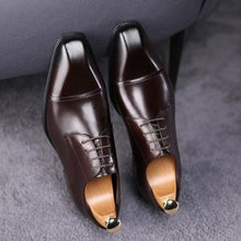 Load image into Gallery viewer, Men's Square Toe Business Casual Leather Shoes – PU Upper, Rubber Sole, Office &amp; Formal Wear